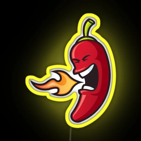 Flaming Chili Pepper RGB Neon Sign
