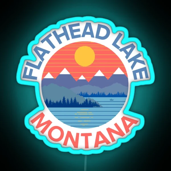 Flathead Lake Montana RGB Neon Sign