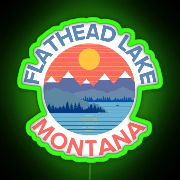 Flathead Lake Montana RGB Neon Sign