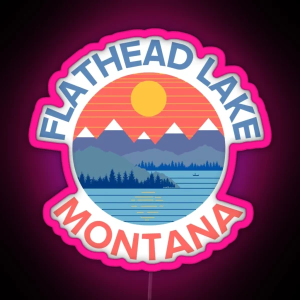 Flathead Lake Montana RGB Neon Sign