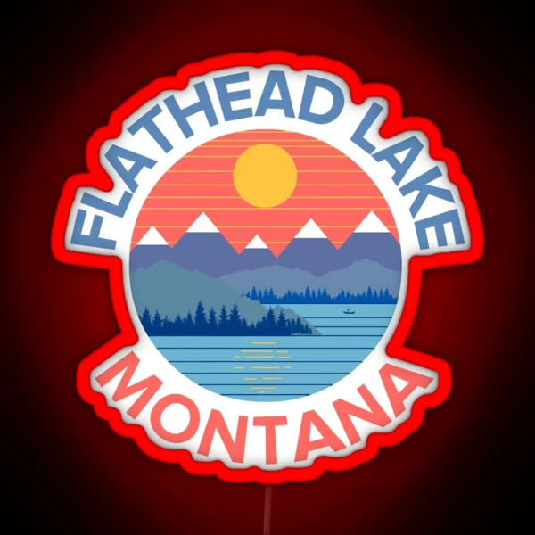 Flathead Lake Montana RGB Neon Sign