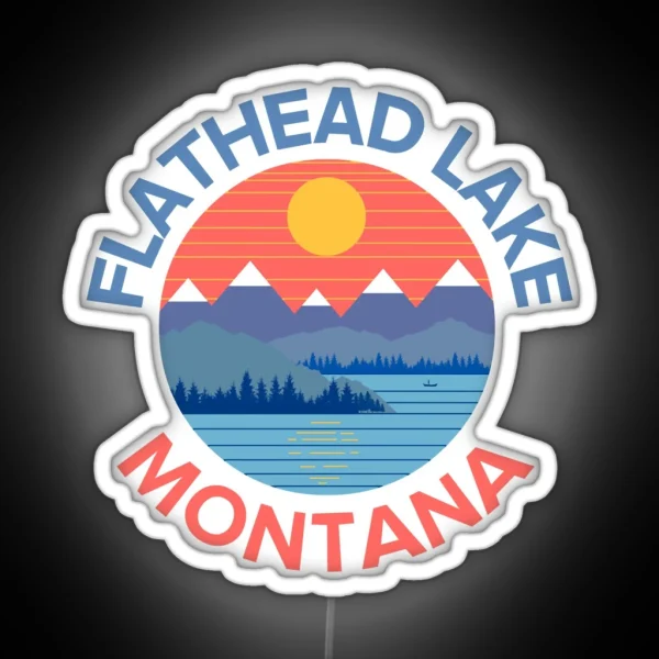 Flathead Lake Montana RGB Neon Sign