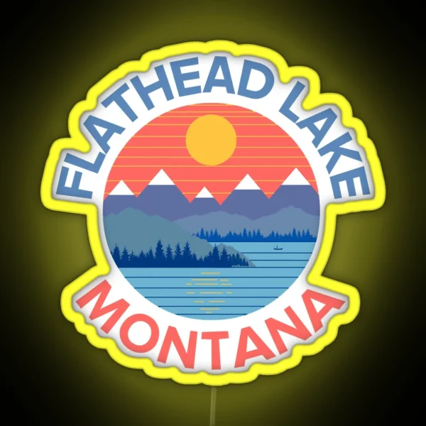 Flathead Lake Montana RGB Neon Sign