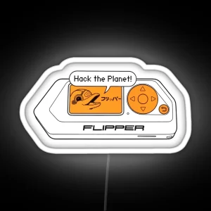 Flipper Zero Device With Pixel Art Dolphin RGB Neon Sign