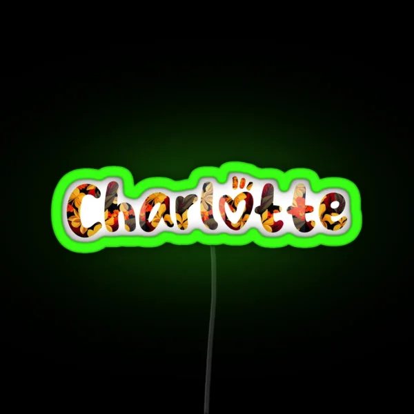 Floral Charlotte Name Charlotte Name With Flowers RGB Neon Sign