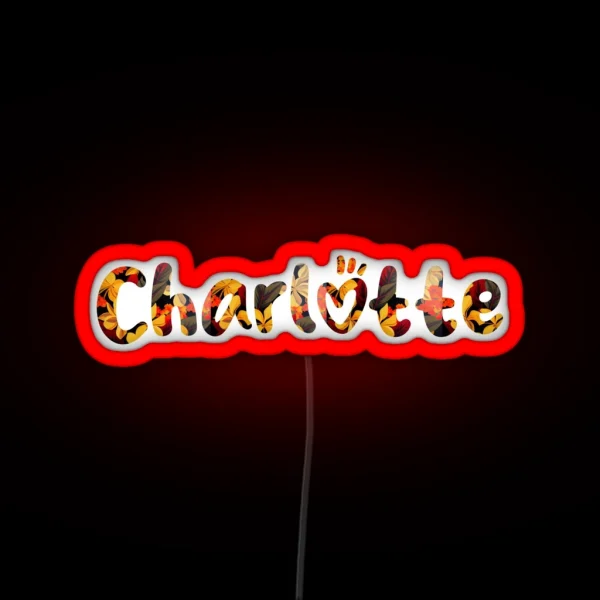 Floral Charlotte Name Charlotte Name With Flowers RGB Neon Sign