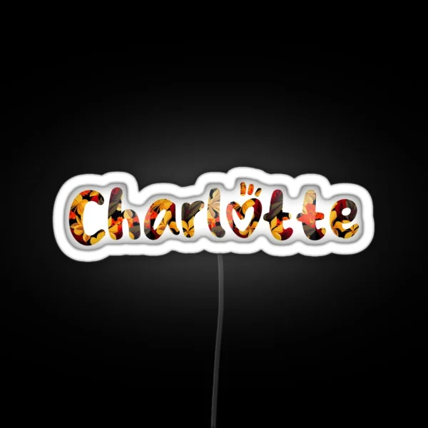 Floral Charlotte Name Charlotte Name With Flowers RGB Neon Sign