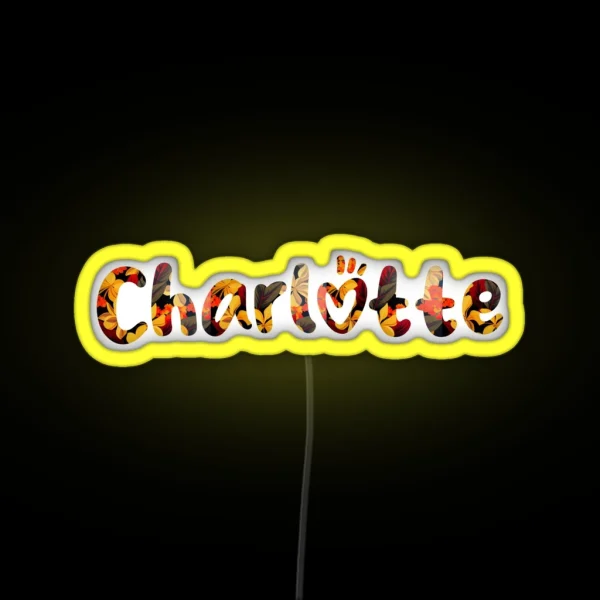 Floral Charlotte Name Charlotte Name With Flowers RGB Neon Sign