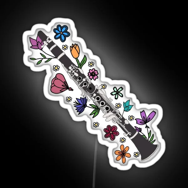 Floral Clarinet RGB Neon Sign