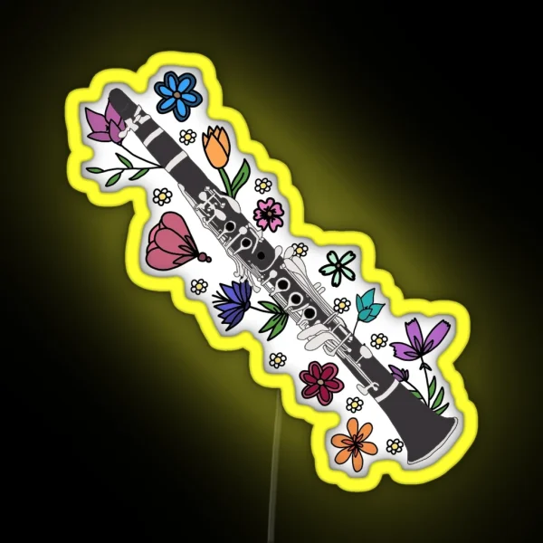 Floral Clarinet RGB Neon Sign