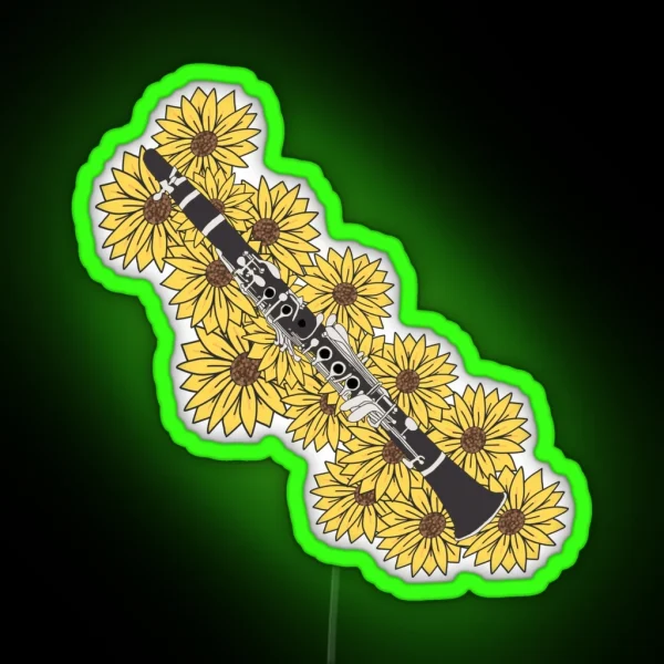 Floral Clarinet RGB Neon Sign