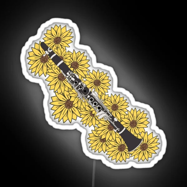 Floral Clarinet RGB Neon Sign