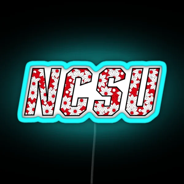 Floral NCSU RGB Neon Sign