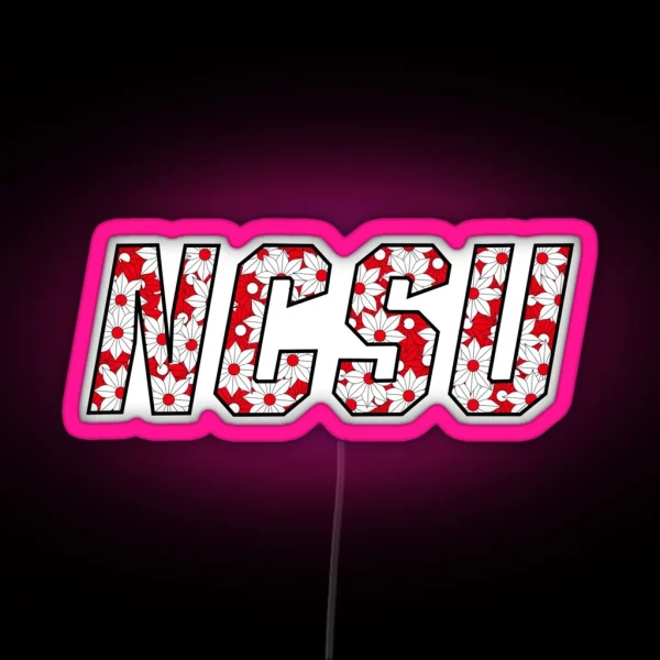 Floral NCSU RGB Neon Sign