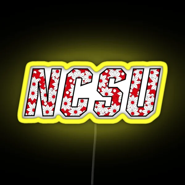 Floral NCSU RGB Neon Sign