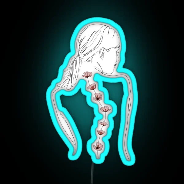 Floral Scoliosis Woman RGB Neon Sign