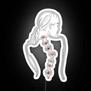 Floral Scoliosis Woman RGB Neon Sign