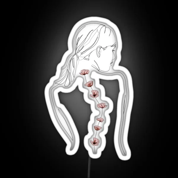 Floral Scoliosis Woman RGB Neon Sign