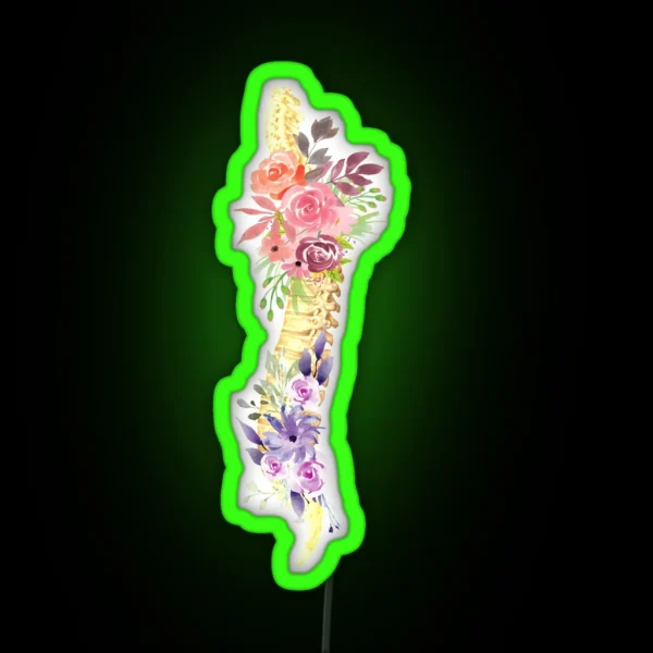 Floral Spine Anatomy RGB Neon Sign
