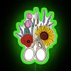 Floral Stork Scissors RGB Neon Sign - Image 3