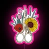 Floral Stork Scissors RGB Neon Sign - Image 6