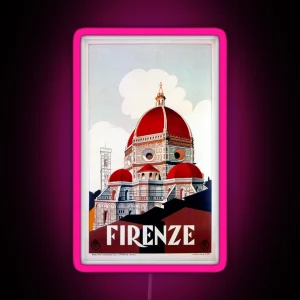 Florence Firenze 1920s Italian Travel Ad Duomo RGB Neon Sign