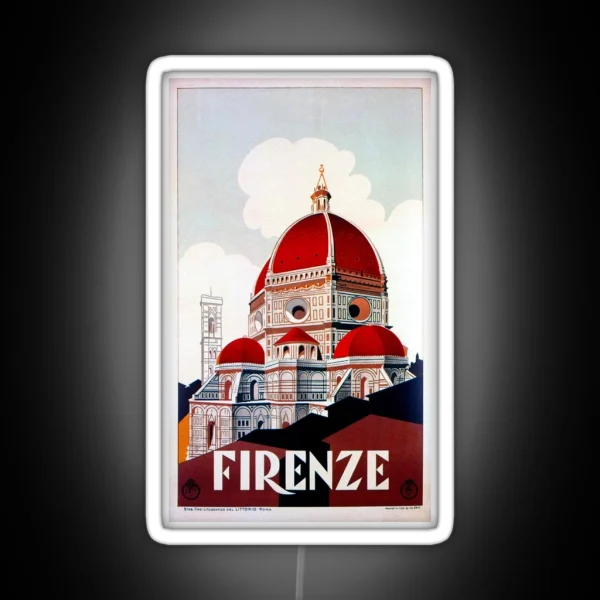 Florence Firenze 1920s Italian Travel Ad Duomo RGB Neon Sign