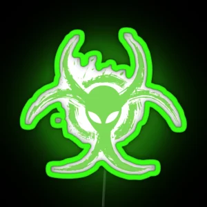 Florescent Green Biohazard Alien RGB Neon Sign