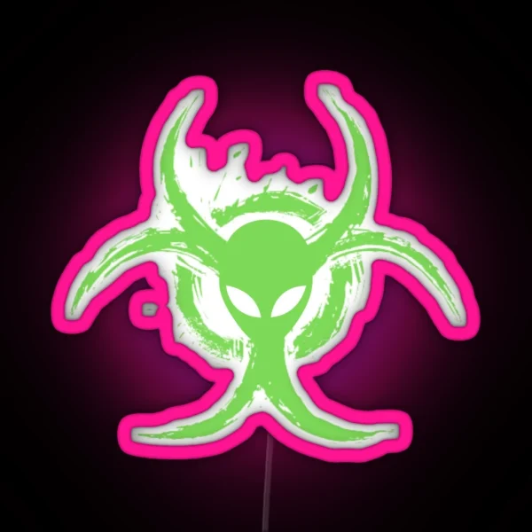 Florescent Green Biohazard Alien RGB Neon Sign