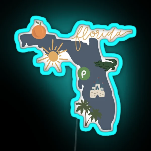Florida Led Sunshine State RGB Neon Sign