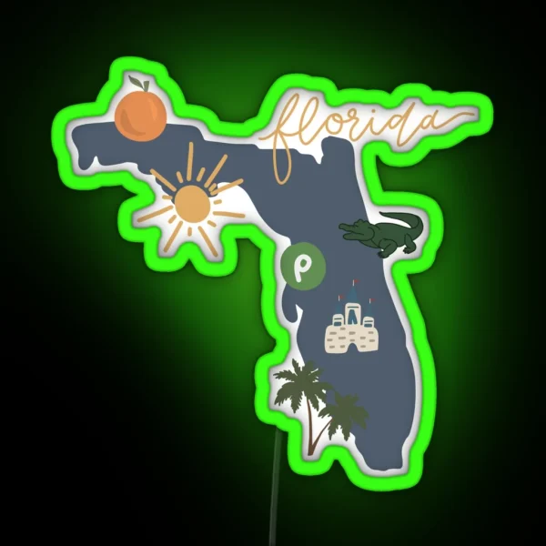 Florida Led Sunshine State RGB Neon Sign