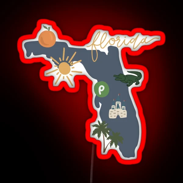 Florida Led Sunshine State RGB Neon Sign