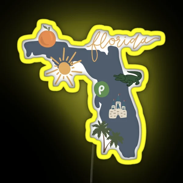 Florida Led Sunshine State RGB Neon Sign