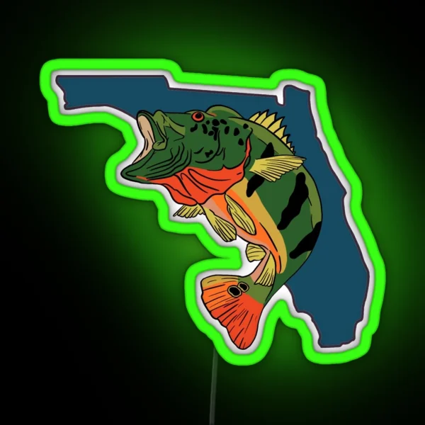 Florida Peacock Bass RGB Neon Sign