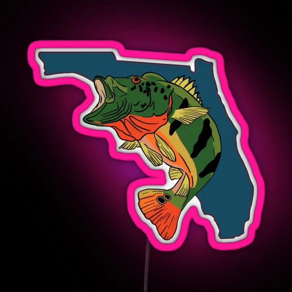 Florida Peacock Bass RGB Neon Sign