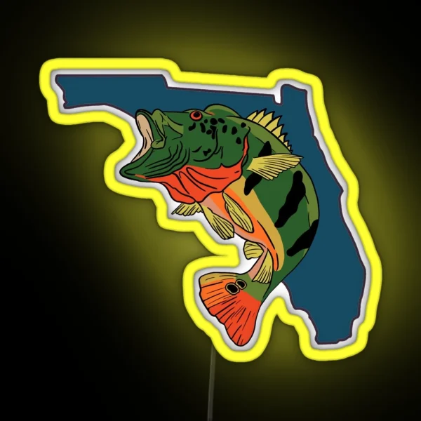 Florida Peacock Bass RGB Neon Sign