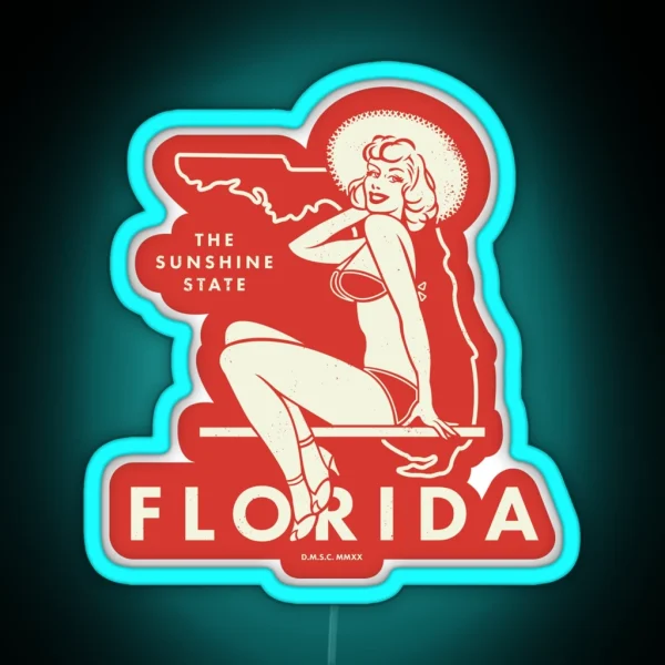 Florida Pinup The Sunshine State RGB Neon Sign