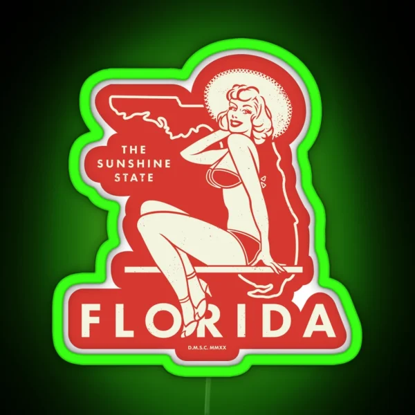 Florida Pinup The Sunshine State RGB Neon Sign