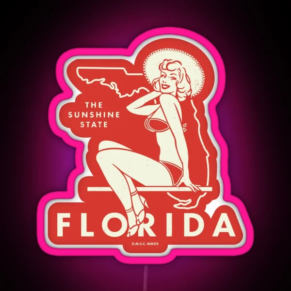 Florida Pinup The Sunshine State RGB Neon Sign