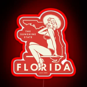 Florida Pinup The Sunshine State RGB Neon Sign