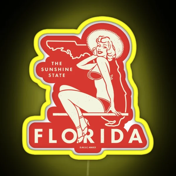 Florida Pinup The Sunshine State RGB Neon Sign