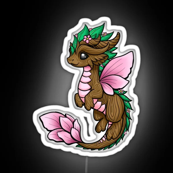 Flower Dragon Elemental RGB Neon Sign