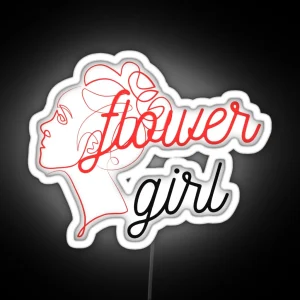 Flower Girl Girl Nerdy Boy Nerdy Guy Flora Petals Petal Rose Lover Rose Tattoo Style Rose Art Rose Ai RGB Neon Sign