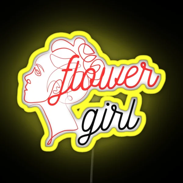 Flower Girl Girl Nerdy Boy Nerdy Guy Flora Petals Petal Rose Lover Rose Tattoo Style Rose Art Rose Ai RGB Neon Sign