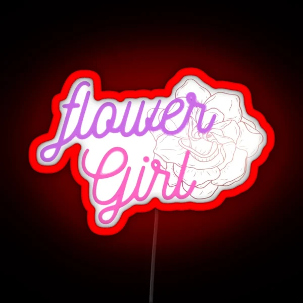 Flower Girl Girl Nerdy Boy Nerdy Guy Flora Petals Petal Rose Lover Rose Tattoo Style Rose Art Rose Ai RGB Neon Sign