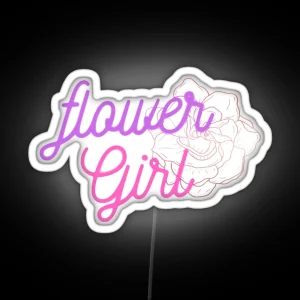 Flower Girl Girl Nerdy Boy Nerdy Guy Flora Petals Petal Rose Lover Rose Tattoo Style Rose Art Rose Ai RGB Neon Sign