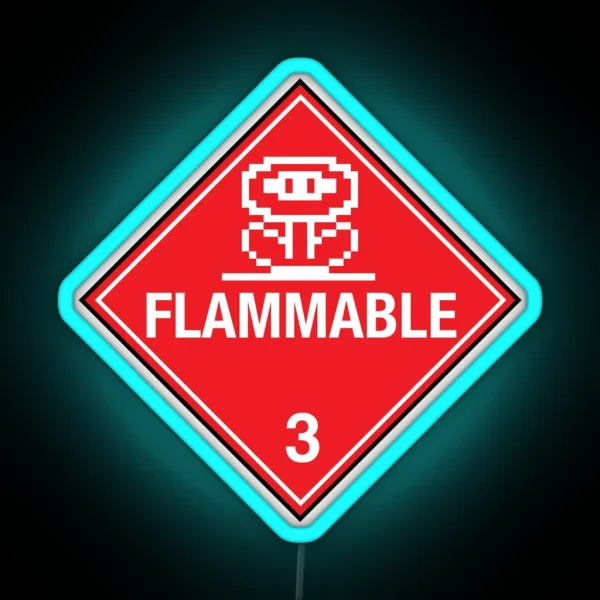 Flower Power Flammable Placard RGB Neon Sign