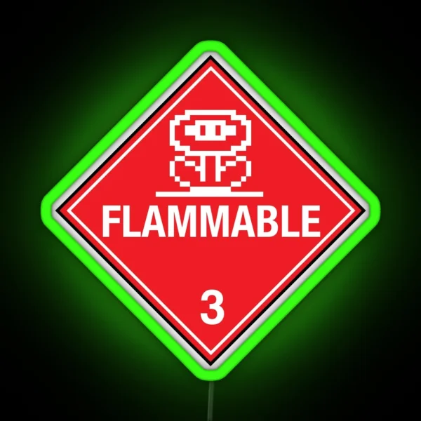 Flower Power Flammable Placard RGB Neon Sign