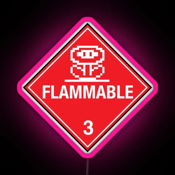 Flower Power Flammable Placard RGB Neon Sign