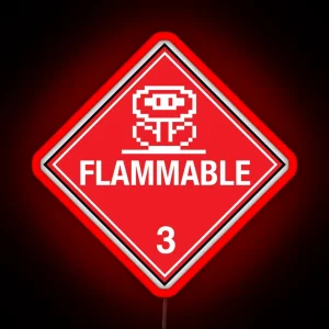 Flower Power Flammable Placard RGB Neon Sign